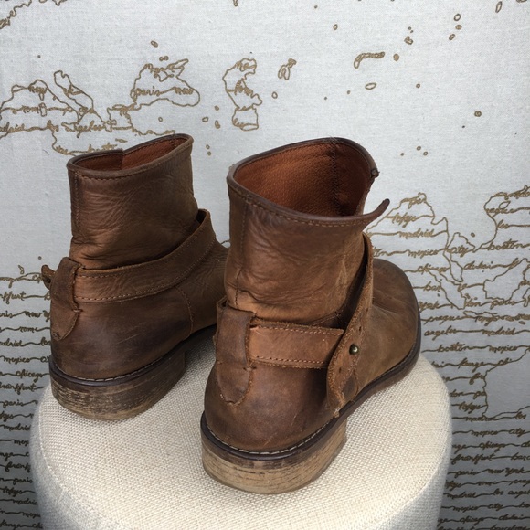 Madewell Women's Approx. Size 7.5 The Biker Boot Distresses Apple Butter Brown - Picture 4 of 16